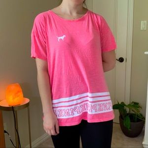 Neon pink sleep tee